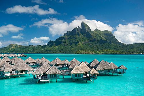 Overwater Bungalows Facing Mt Otemanu at St. Regis Bora Bora