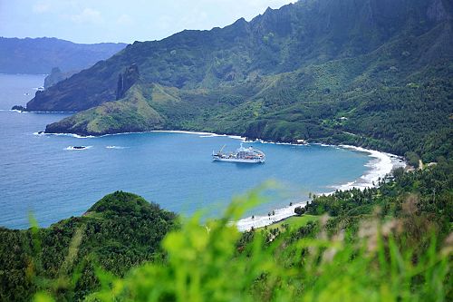 Boat Off the Shore of Hiva Oa