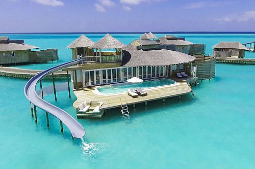 Soneva Jani Beach Resort, Maldives - Overwater Bungalow with Slide