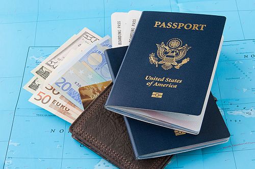US Passport and Wallet with International Currency