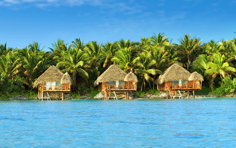 Overwater Bungalows at Aitutaki Lagoon Resort, Cook Islands