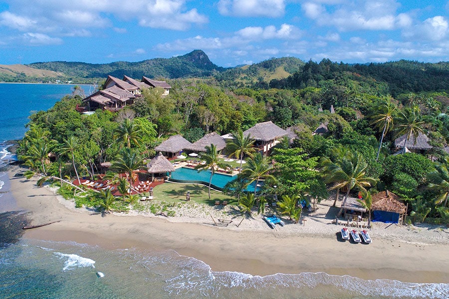 Aerial review of the family-friendly Nanuku Resort in Fiji