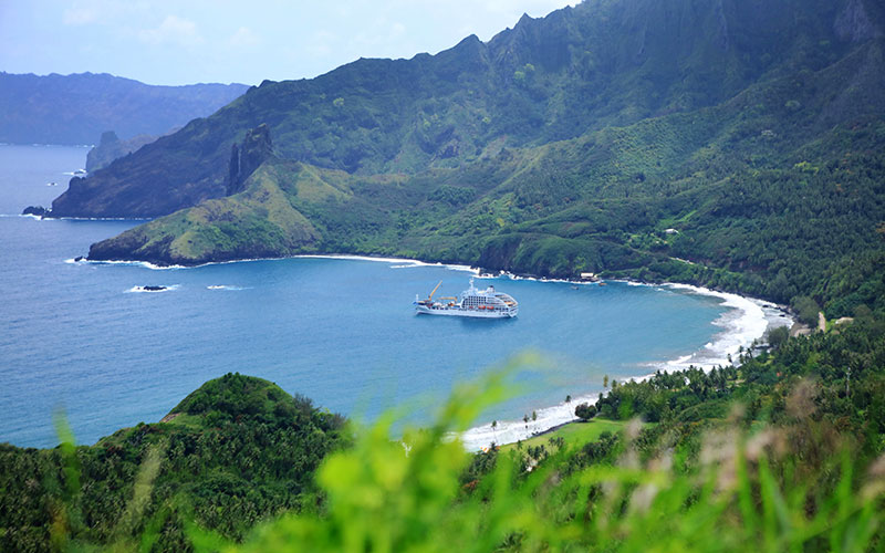 Boat Off the Shore of Hiva Oa