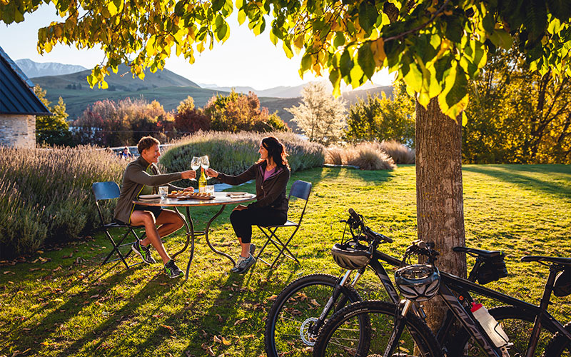 Enjoying some winery stops along New Zealand bike trails