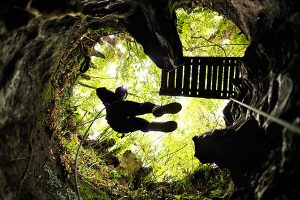 Rappelling in Waitomo Caves, New Zealand