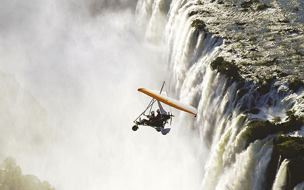 Microlight over Victoria Falls, Zimbabwe