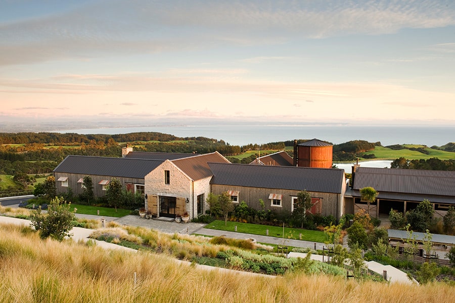 Exterior of Rosewood Cape Kidnappers, a New Zealand luxury lodge