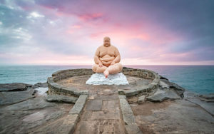 "Horizon" Sculpture by Mu Boyan on Bondi to Tamarara Walk - Sydney Sculpture by the Sea Festival