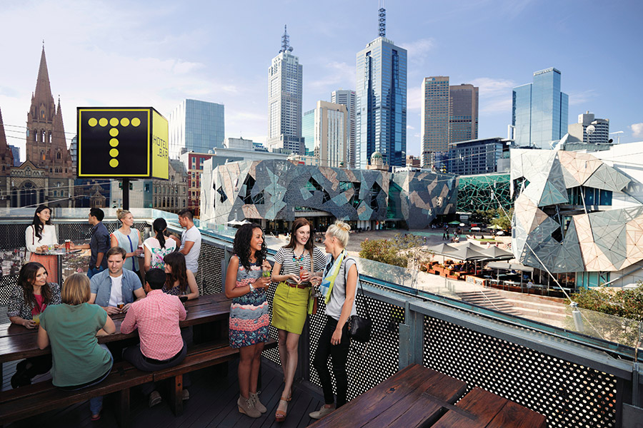 Melbourne Skyline Looking Into Flinders Street and A Modern District Filled  With Skyscrapers, Melbourne, Australia - Travel Off Path