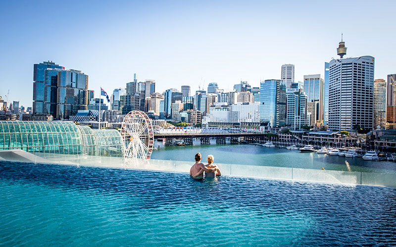 View from the Pool at Sofitel Sydney Darling Harbour