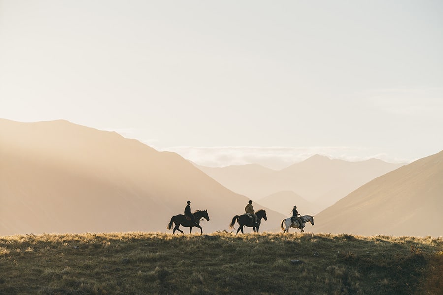 Horseback riding at Flockhill luxury lodge in New Zealand
