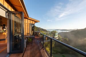 Stunning views from the terrace at Sanctuary Bay of Islands