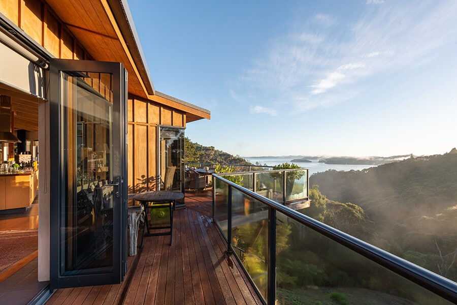 Stunning views from the terrace at Sanctuary Bay of Islands